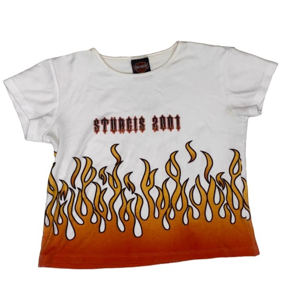 Harley Davidson sturgis 2001 flame baby tee